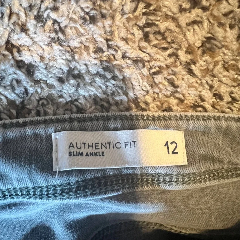 J.Jill Denim Authentic Fit Slim Ankle Green Jeans Womens Size 12 Stretch Casual